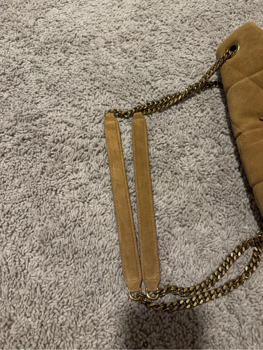 Saint Laurent Medium Lou Puffer Suede Shoulder Bag - Picture 13 of 15